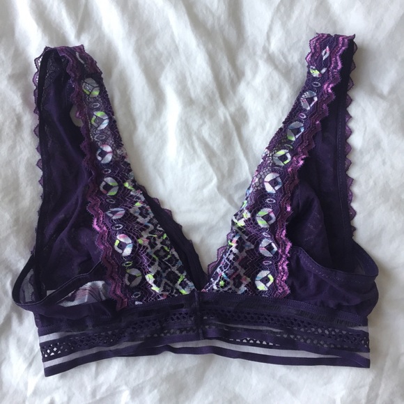 Xhilaration Purple Lace Wireless Bralette - Picture 2 of 9